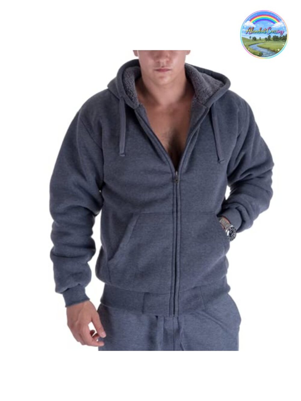 Men's Heavyweight Sherpa Fleece Full Zip Hoodie Winter Warm Sweatshirt